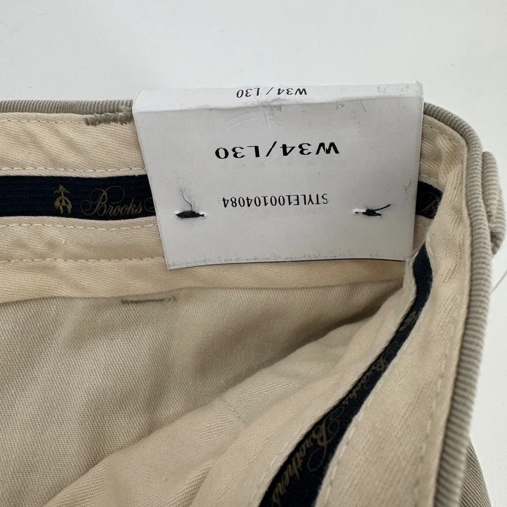 Brooks Brothers Mens Clark Advantage Chino‎ Khaki Tan Pants 34x30 100104084